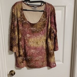 Chic Only 3 Lace Top in Pink and Gold size XL only 9 brand